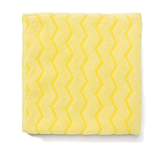 Rubbermaid Commercial Reusable Cleaning Cloths, Microfiber, 16 x 16, Yellow, PK12 FGQ61000YL00